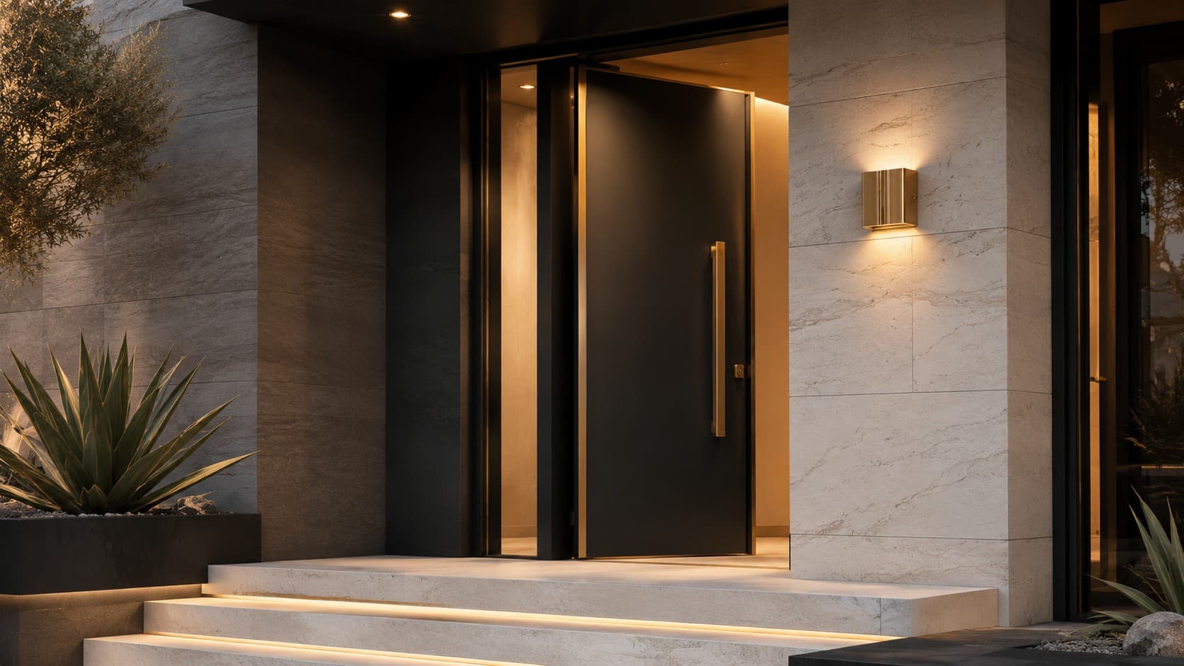 Welcoming modern home entrance for buyers in Las Vegas